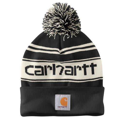 Carhartt Knit Pom-Pom Cuffed Logo Beanie (OS)