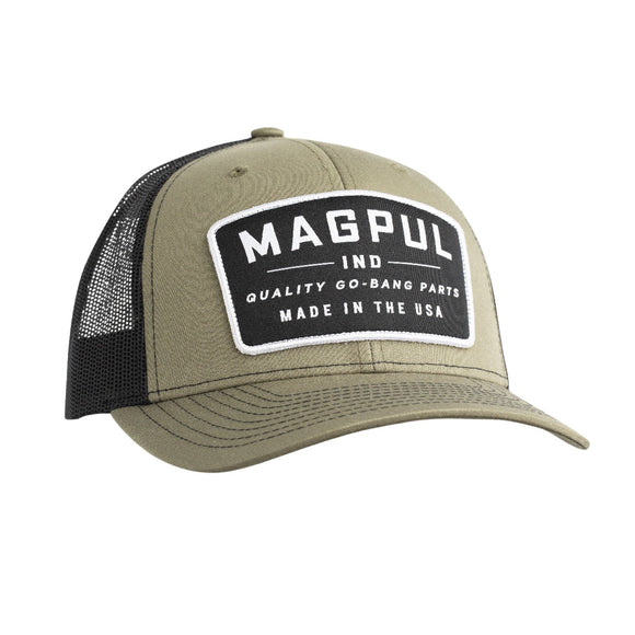 Magpul MAG1102-344 Go Bang Trucker Hat OD Green Front w/Black Mesh Back