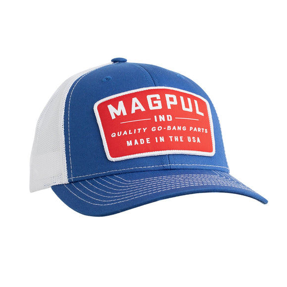 Magpul MAG1102-423 Go Bang Trucker Hat Royal Heather Front w/White Mesh Back