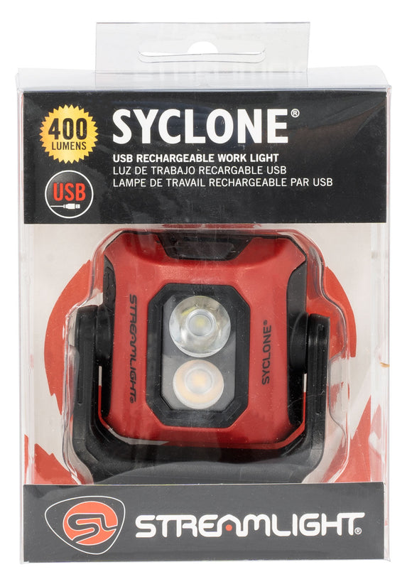 Streamlight 61510 Syclone Worklight 400,200,100 Lumens White LED Thermoplastic Red Rechargeable Li-ion