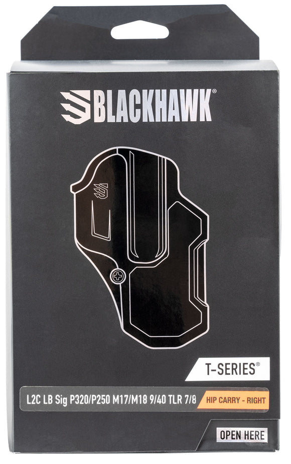 Blackhawk 410261BKR T-Series L2C Light Bearing Black Polymer OWB Sig P320,P250,M17,M18 w TLR 7/8 Right Hand