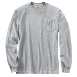 Pocket T-Shirt, Long-Sleeves, Heather Gray, Tall, XL