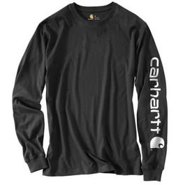 Carhartt Long Sleeve Black Graphic Logo T-Shirt (Medium)