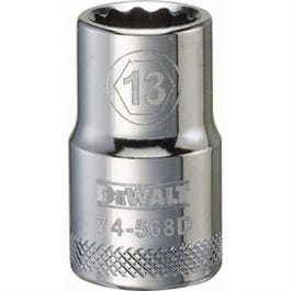 Metric Shallow Socket, 12-Point, 1/2-In. Drive, 13mm