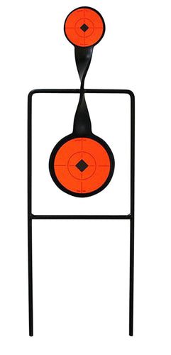 Birchwood Casey 46221 World of Targets Sharpshooter Spinner Steel Bullseye 2.25 x 3.62 Black Paddle w/Orange Target Rimfire