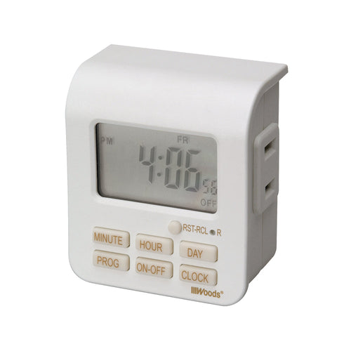Woods Home Indoor 7-Day Digital Timer (HEIGHT 2.67 WIDTH 2.37 & LENGTH 1.37)