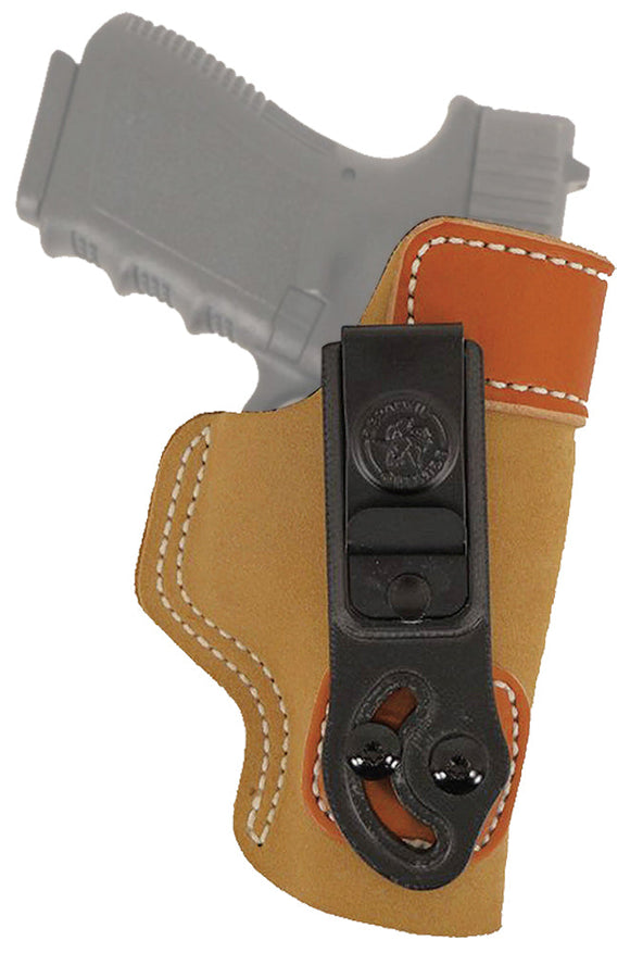 Desantis Gunhide 106NAB6Z0 Sof-Tuck  Tan Suede w/Saddle Leather Top IWB fits Glock 19,23,36 Right Hand