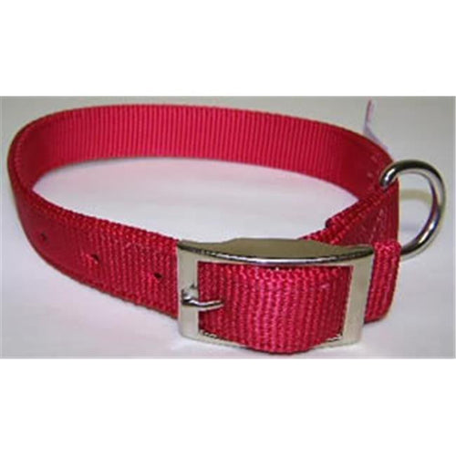 Leather Brothers No.115N RD19 Nylon Collar Double Ply 1inx19in Color Red (1 x 19, Red)
