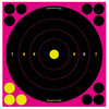 Birchwood Casey 34808 Shoot-N-C  Self-Adhesive Paper 8 Bullseye Pink Target Paper w/Black Target 6 Per Pack