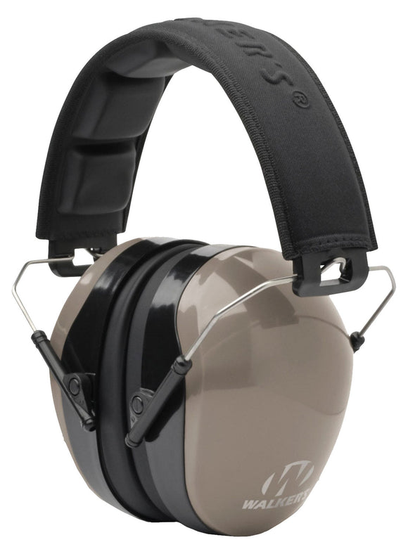 Walkers GWPFPM1FDE Pro Low Profile Polymer 22 dB Over the Head Flat Dark Earth Ear Cups w/Black Band