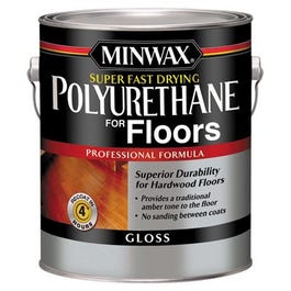 Floor Polyurethane, Super-Fast Drying, Gloss, 1-Gal.