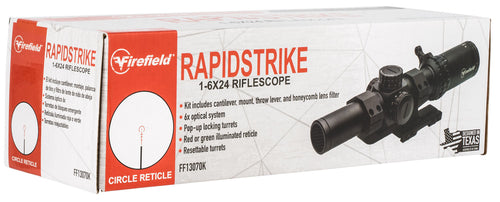 Firefield FF13070K Rapid Strike  1-6x 24mm Obj 102-18.20 ft @ 100 yds FOV 30mm Tube Matte Black Finish Illuminated Red/Green Circle Dot