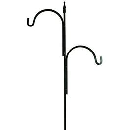 Shepherds Hook Plant Hanger, Double Offset, Bronze, 90-In.
