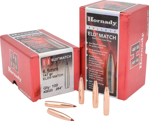 Hornady 26333 ELD Match  6.5mm .264 147 gr Extremely Low Drag-Match 100 Per Box