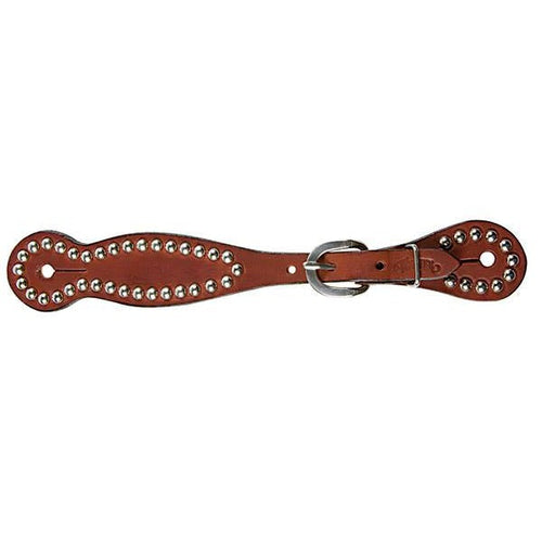 Weaver Bridle Leather Ladies' Spur Straps With Spots (Chestnut)