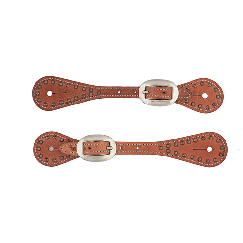 Weaver Leather Youth Harness Leather Spur Straps With Spots Russet (Brown)