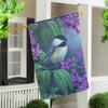 Evergreen Chickadee on Lilac Suede House Flag