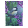 Evergreen Chickadee on Lilac Suede House Flag