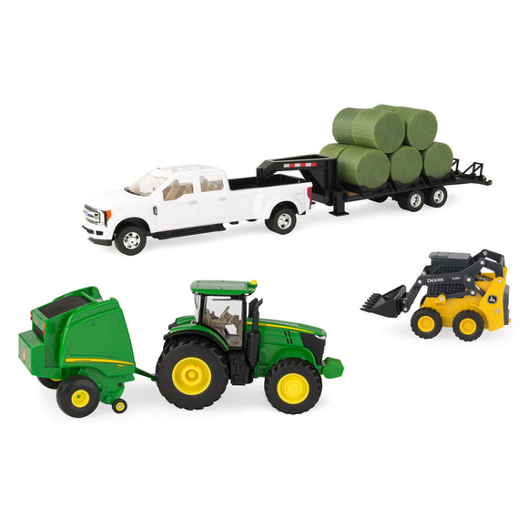 Tomy ERTL John Deere 1:32 Scale Round Bale Haying Set (15-Piece Round Bale Haying set)