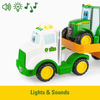 John Deere Lights & Sounds Farmin' Friends Toy Hauling Set with Truck and Backhoe Tractor (Hauler features lights and sounds)