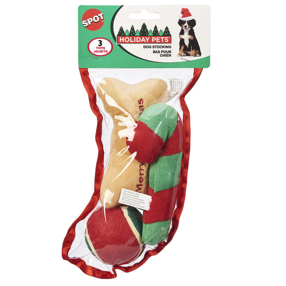 Ethical Spot Holiday Dog Toy Stocking Small (Small 3 Pack)