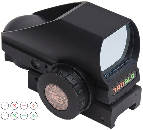 Truglo TG8380B Tru-Brite Dual Color 1x 34mm Multi-Reticle Dual Illuminated Red/Green 4 Pattern CR2032 Lithium Black