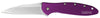 Kershaw 1660PUR Leek  3 Modified Drop Point Plain Bead Blasted 14C28N Sandvik Purple Anodized Aluminum Handle Folding