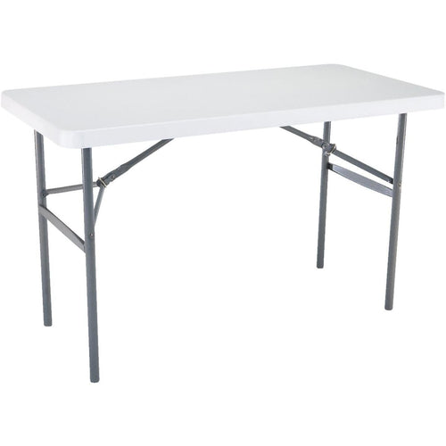 Lifetime 4 Ft. x 24 In. White Granite Light Commercial Folding Table