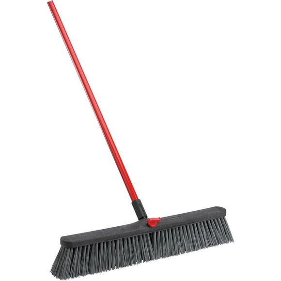 Libman 24 In. W. x 64 In. L. Steel Handle Rough Surface Push Broom