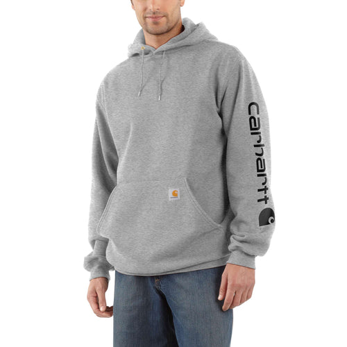 Carhartt Loose Fit Midweight Logo Sleeve Graphic Sweatshirt in Heather Gray (Regular)