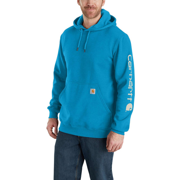 Carhartt Loose Fit Midweight Logo Sleeve Graphic Sweatshirt in Atomic Blue