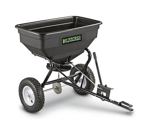 Yard Commander 125 Pound Tow Broadcast Fertilizer Spreader (Black)