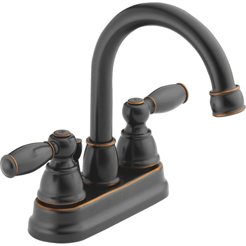 Peerless Claymore Oil-Rubbed Bronze 2-Handle Lever 4 In. Centerset Bathroom Faucet with Pop-Up