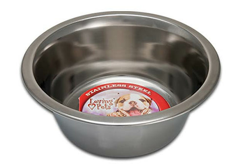 Loving Pets Ruff N' Tuff Traditional Stainless Dog Dish