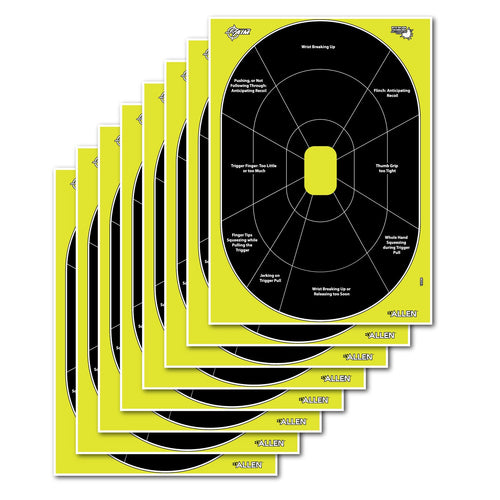 Allen 15220 EZ Aim Splash Oval Non-Adhesive Paper Target 12 x 17 8 Per Pack