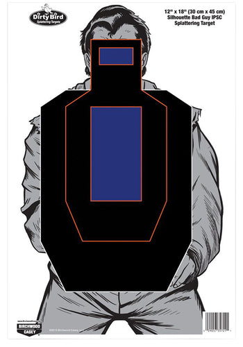 Birchwood Casey 35728 Dirty Bird Bad Guy Silhouette Hanging Tagboard Target 12 x 18 8 Per Pack