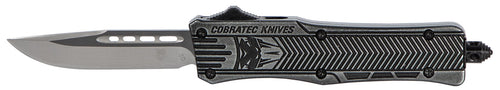 Cobra Tec Knives SSWCTK1SDNS CTK-1 Small 2.75 Drop Point Plain Stonewashed Aluminum Handle OTF