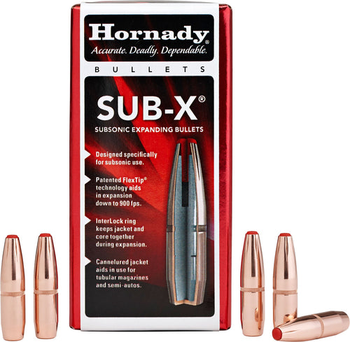 Hornady 30730 Sub-X  30 Cal .308 190 gr Subsonic-eXpanding 100 Per Box