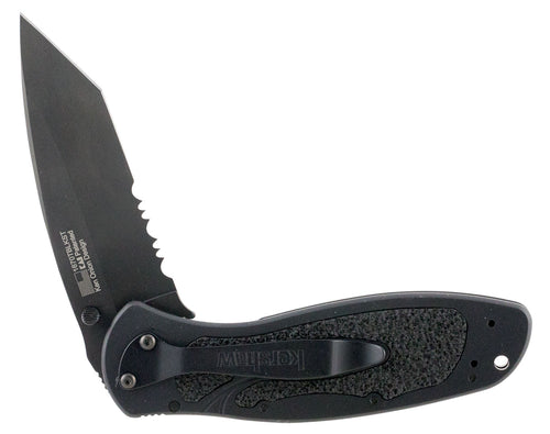 Kershaw 1670TBLKST Blur  3.40 Tanto Part Serrated DLC Black 14C28N Sandvik Stainless Steel Black Anodized Aluminum Handle Folding