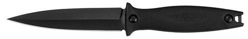 Kershaw 4007 Secret Agent  4.40 Spear Point Plain Black Oxide 8Cr13MoV SS FRN Black Handle Fixed
