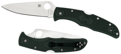 Spyderco C10FPGR Endura 4 Lightweight 3.88 VG-10 Stainless Steel Flat Ground FRN Green Handle Folding