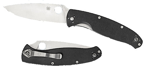 Spyderco C142GP Resilience  4.25 Drop Point Plain G10 Black Handle Folding