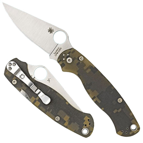 Spyderco C81GPCMO2 Para Military 2  3.40 CPM-S30V Stainless Steel Flat Ground G10 Camo Handle Folding