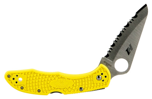 Spyderco C88SYL2 Salt 2 Lightweight 3 H1 Steel Drop Point FRN Yellow Handle Folding