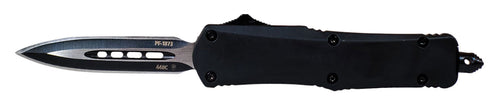Templar Knife SBR131 Black Rubber Small 2.25 Dagger Plain Black 440C Stainless Steel Black Rubber Coated Aluminum Handle OTF