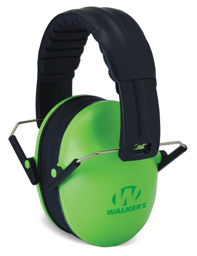 Walkers GWPFKDMLG Passive Baby & Kids Folding Polymer 22 dB Over the Head Lime Green Ear Cups w/Black Band
