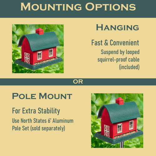 North States Large Red Barn Birdfeeder