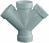 WYE 3IN DBL HUB 45 DWV PVC