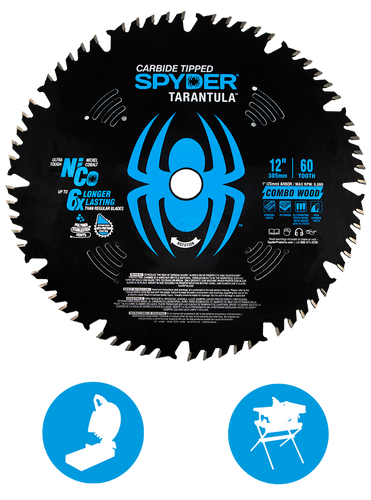 SM Products 12-IN 60T COMBINATION Rip & Cross Cut Saw Blade