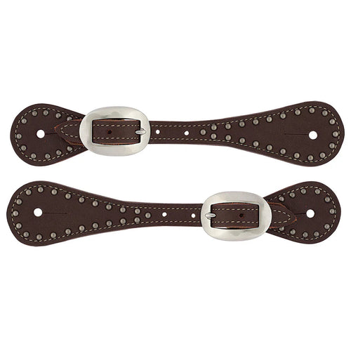 Weaver Youth Oiled Harness Leather Spur Straps with Spots